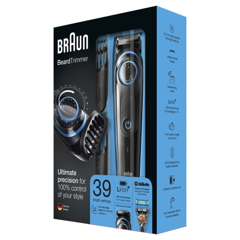 Триммер для бороды Braun BT5040 + Бритва Gillette 9