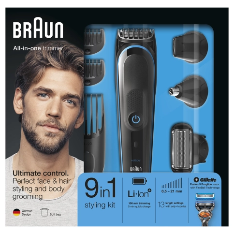 Триммер универсальный Braun MGK5080, 9-в-1 + Бритва Gillette 9