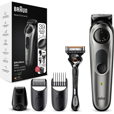 Триммер Braun BT5365 Black 3 насадки + Бритва Gillette, серебристо-черный 12