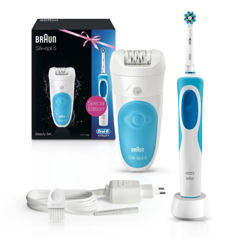 Эпилятор Braun Silk-epil 5 5-511 + Электрическая зубная щетка Oral-B Vitality CrossAction D12.513 1 Эпилятор Braun Silk-epil 5 5-511 + Электрическая зубная щетка Oral-B Vitality CrossAction D12.513 1