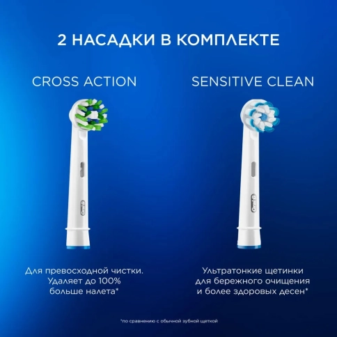 Электрическая зубная щетка Oral-B Vitality Pro D103.413.3 Cross Action Protect X Clean, сиреневый+Насадка Cross Action 3