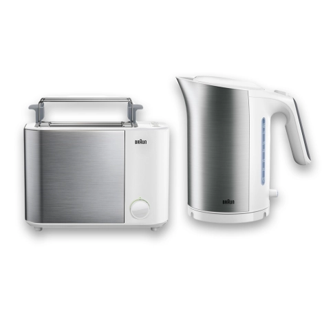 Набор Braun ID Breakfast Collection: Чайник WK5100 + Тостер HT5010 белый 0