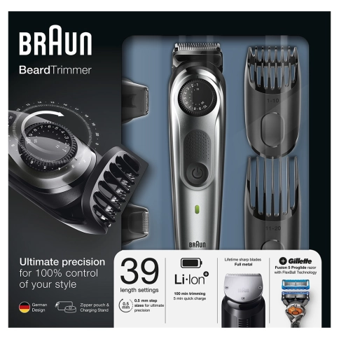 Триммер для бороды Braun BT7040 + Бритва Gillette 7