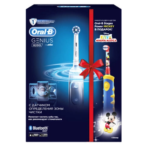 Набор электрических зубных щеток Oral-B Family Pack (Genius 8200 White + Kids D10.513K) 0