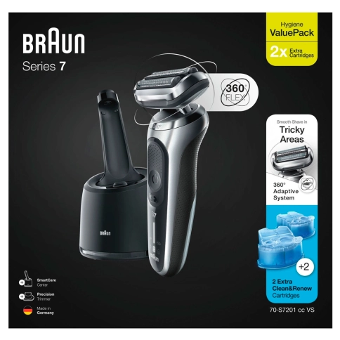 Электробритва Braun Series 7 70-S7201cc VS со станцией SmartCare и футляром 6