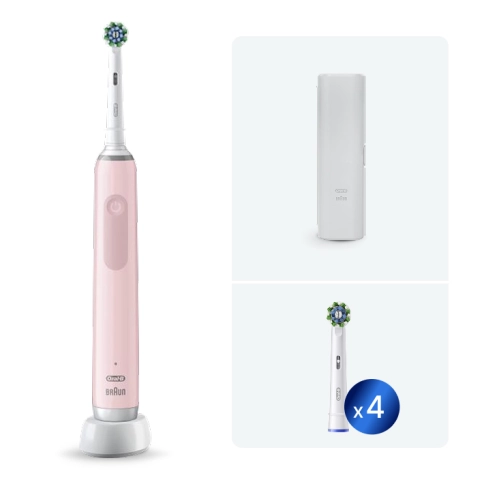 Электрическая зубная щетка Oral-B Pro 3 3500 + Насадка для эффективной чистки Oral-B CrossAction (4 шт) 0