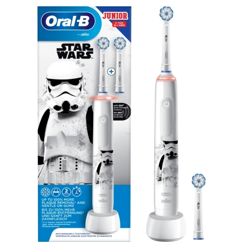 Детская электрическая зубная щетка Oral-B Pro 3 Junior Sensi Звездные Войны D505.523.2K 0