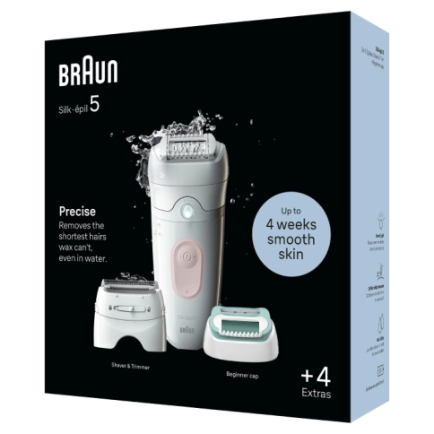 Набор: Триммер электрический Braun AIO5520 MS Grey + Эпилятор Braun Silk-epil 5 5-050 17