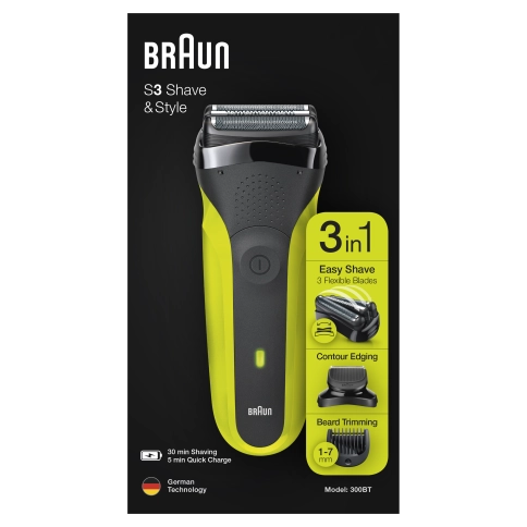 Электробритва Braun Series 3 Shave&Style 300bt Green + насадка-триммер и 5 гребней 9
