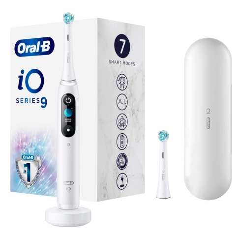 Электрическая зубная щетка Oral-B iO 9 White Alabaster, с дорожным футляром 0