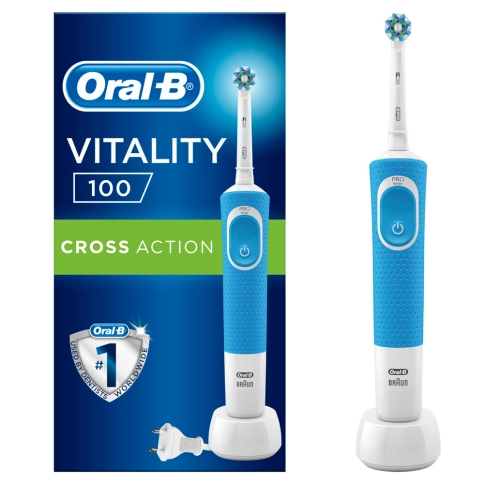 Электрическая зубная щетка Oral-B Vitality голубая CrossAction 1