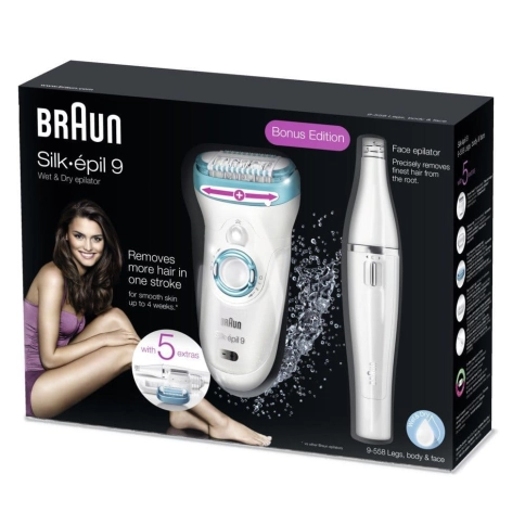 Эпилятор Braun Silk-epil 9 - 9558 + эпилятор для лица 5