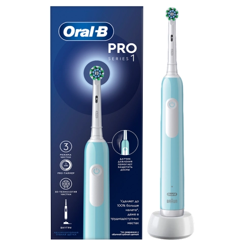 Электрическая зубная щётка Oral-B Pro Series 1, Бирюзовая со сменной насадкой Cross Action (1 шт) 20