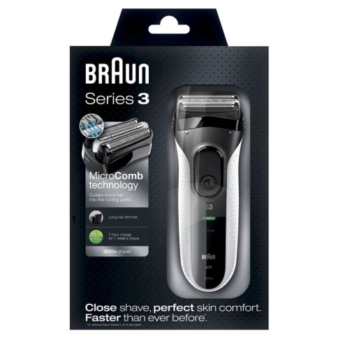 Электробритва Braun Series 3 ProSkin 3020s White с триммером для точного бритья 3