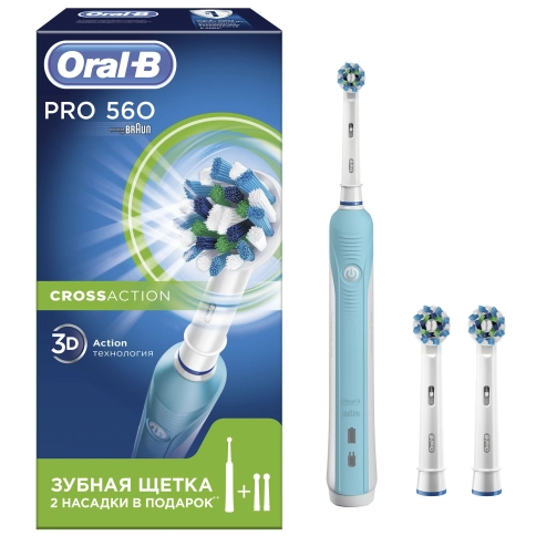 Электрическая зубная щетка Oral-B PRO 500 + 2 насадки CrossAction EB 50 1
