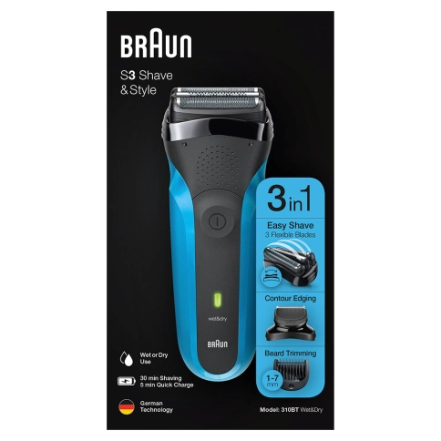 Электробритва Braun Series 3 Shave&Style 310bt + насадка-триммер и 5 гребней (уценка) 8 Электробритва Braun Series 3 Shave&Style 310bt + насадка-триммер и 5 гребней (уценка) 8