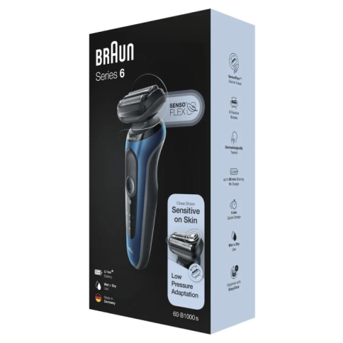 Электрическая бритва Braun S6 61-B1000s Black/Blue 11