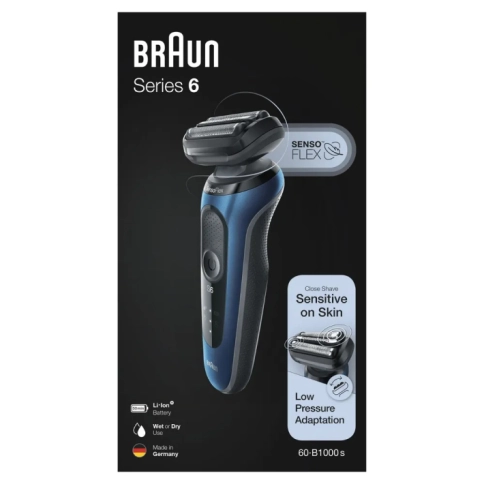 Электрическая бритва Braun S6 61-B1000s Black/Blue 12