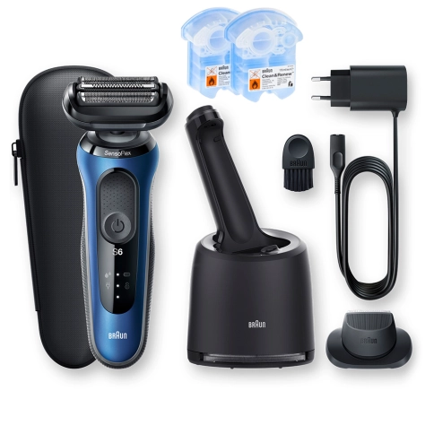 Электробритва Braun Series 6 60-B7200сс VS Blue со станцией SmartCare и футляром 1