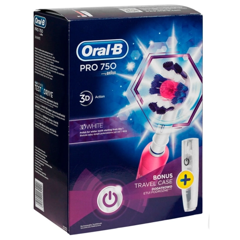 Набор: Электрическая зубная щетка Oral-B PRO 750 Pink D16.513.UX + Электрическая зубная щетка Oral-B PRO 750 Black D 16.513.UX Холодное сердце 9