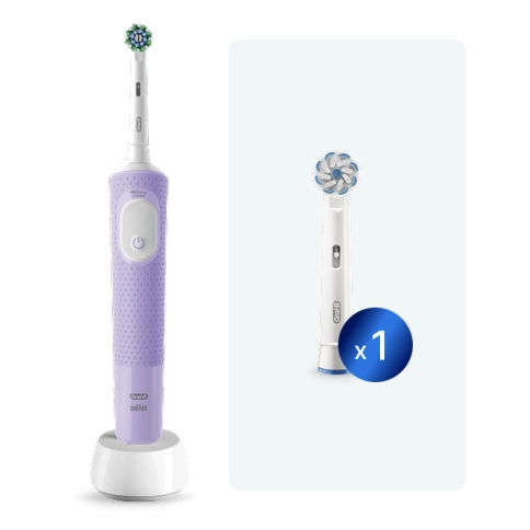 Электрическая зубная щетка Oral-B Vitality Pro Lilac c дополнительной насадкой Sensitive Clean (1 шт) 0