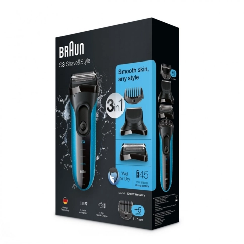 Электробритва Braun Series 3 Shave&Style 3010bt + насадка-триммер и 5 гребней 4