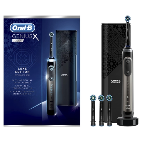 Электрическая зубная щетка Oral-B Genius X 20000N Luxe Edition Серый Антрацит 17