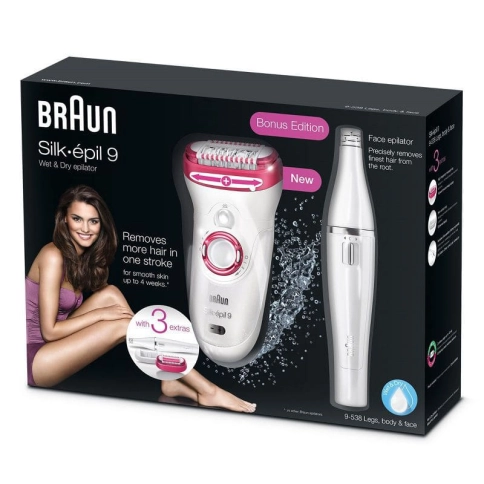 Эпилятор Braun Silk-epil 9 - 9538 + эпилятор для лица 2