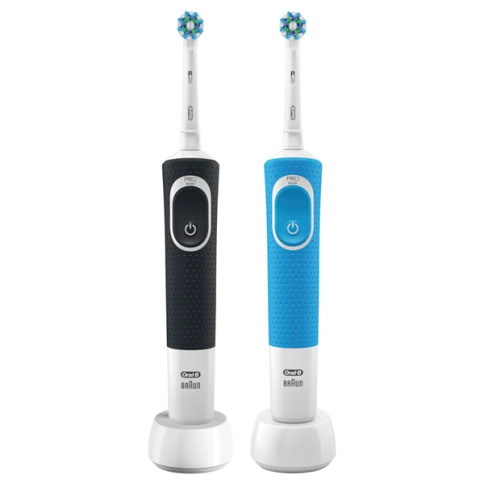 Набор электрических зубных щеток Oral-B Vitality CrossAction Black&Blue D100.413.1 (2 шт) 0