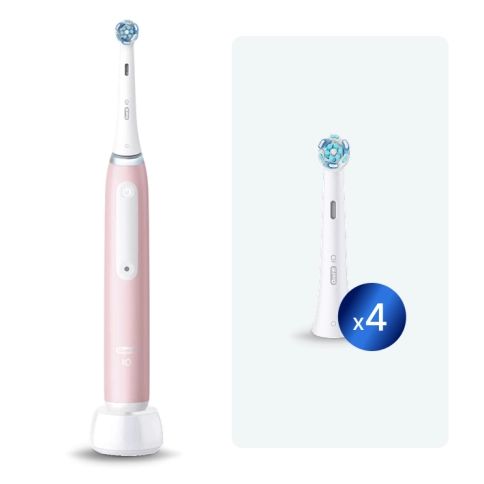 Электрическая зубная щетка Oral-B iO 3 Brush Pink с насадками Ultimate Clean (4 шт) 0