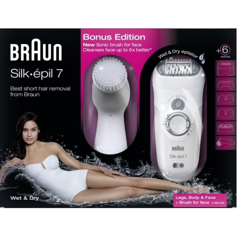 Эпилятор Braun Silk-epil 7 7569 + щеточка для лица 3