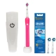 Электрическая зубная щетка Oral-B PRO 750 Pink (Розовая) D16.513.UX + Футляр + Насадки EB20RB Precision Clean 2 шт