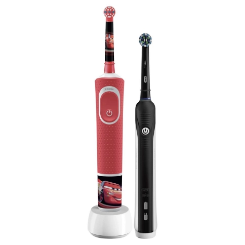 Набор электрических зубных щеток Oral-B Family Pack (Pro 1 и Kids «Тачки») 0