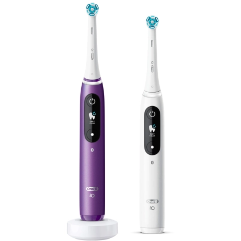 Электрическая зубная щетка Oral-B iO 8 Duo White Alabaster, Violet Ametrine 1
