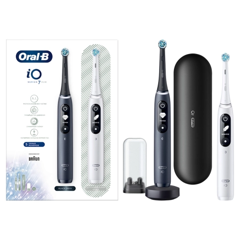 Набор электрических зубных щеток Oral-B iO 7 DUO черная и белая (2 шт) 2