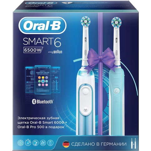 Набор электрических зубных щеток Oral-B Smart 6 6500W (Smart 6000 + Pro 500) 2