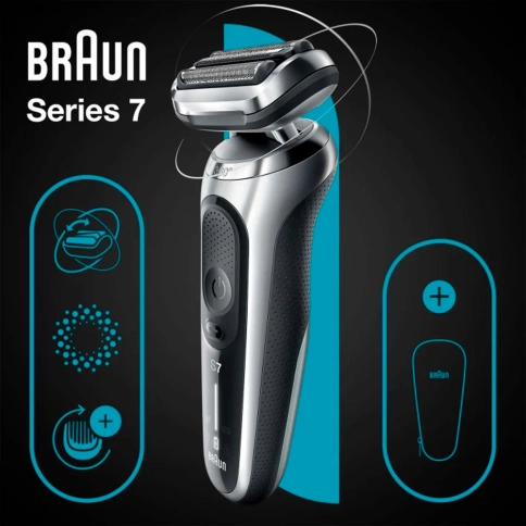 Набор: Электробритва Braun Series 7 71-S1000s Silver Wet&Dry 360° + Эпилятор Braun Silk-epil 7 SE 7-000 1