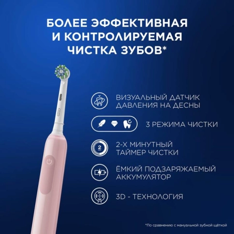 Электрическая зубная щетка Oral-B Pro 3 3500 + Насадка для эффективной чистки Oral-B CrossAction (4 шт) 6