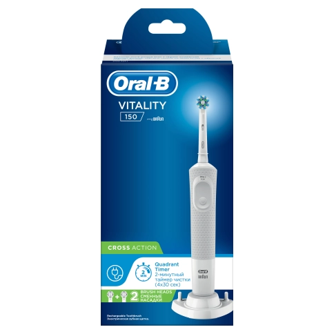 Электрическая зубная щетка Oral-B Vitality CrossAction White 150/D100.424.1 2 Электрическая зубная щетка Oral-B Vitality CrossAction White 150/D100.424.1 2