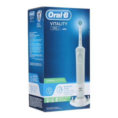 Электрическая зубная щетка Oral-B Vitality CrossAction White 150/D100.424.1 10 Электрическая зубная щетка Oral-B Vitality CrossAction White 150/D100.424.1 10