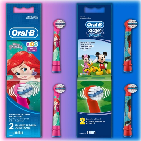 Детская насадка Oral-B "Микки Маус"/"Русалочка" (2 шт) 0