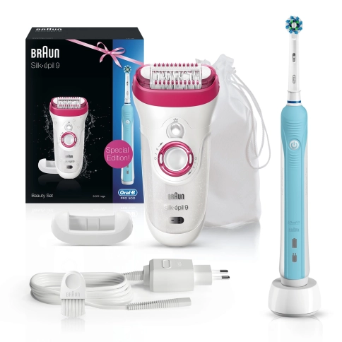 Эпилятор Braun Silk-epil 9 - 9521 + Электрическая зубная щетка Oral-B PRO 500 1