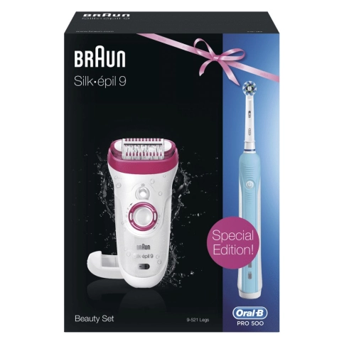Эпилятор Braun Silk-epil 9 - 9521 + Электрическая зубная щетка Oral-B PRO 500 7