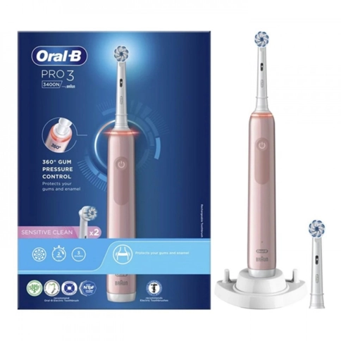 Электрическая зубная щетка Oral-B Pro 3 3400N Sensitive Pink 8 Электрическая зубная щетка Oral-B Pro 3 3400N Sensitive Pink 8