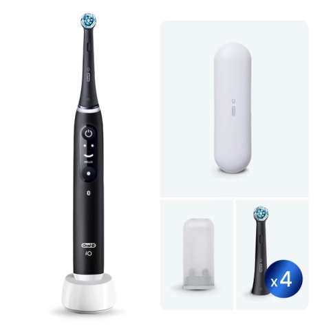 Электрическая зубная щетка Oral-B iO 6 Black Lava с насадкой Oral-B iO Ultimate Clean (4 шт) черные 0