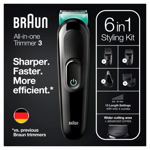 Набор: Триммер электрический Braun MGK3321 Black универсальный + Эпилятор Braun Silk-epil 3 3420 1
