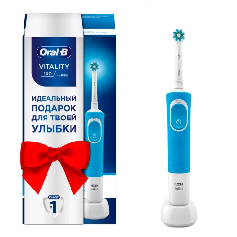 Электрическая зубная щетка Oral-B Vitality CrossAction Blue D100.413.1 в подарочной упаковке 1