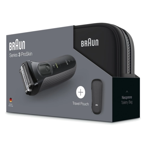 Электробритва Braun Series 3 ProSkin 3000ts Grey + футляр + несессер 5