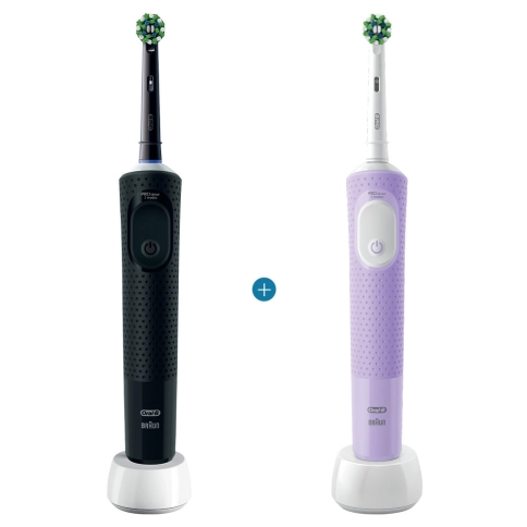 Набор: Электрическая зубная щетка Oral-B Vitality Pro черная + Oral-B Vitality Pro лиловая 0