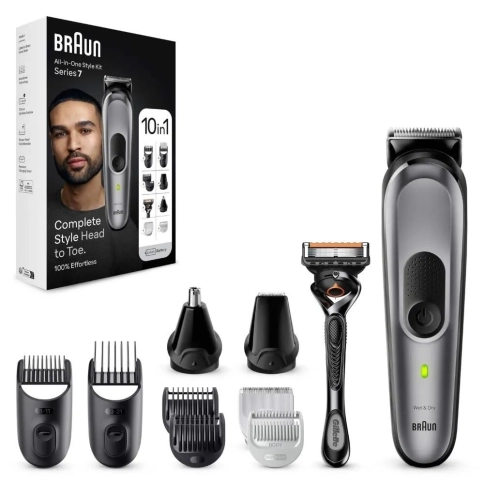 Триммер электрический Braun MGK7420 универсальный 10в1 c Бритвой Gillette 4